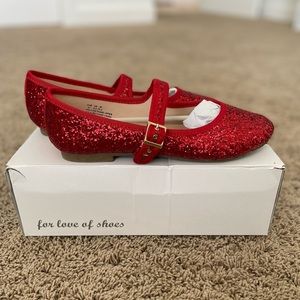 Red Glitter Dorothy Wizard of Oz Mary Jane Shoes